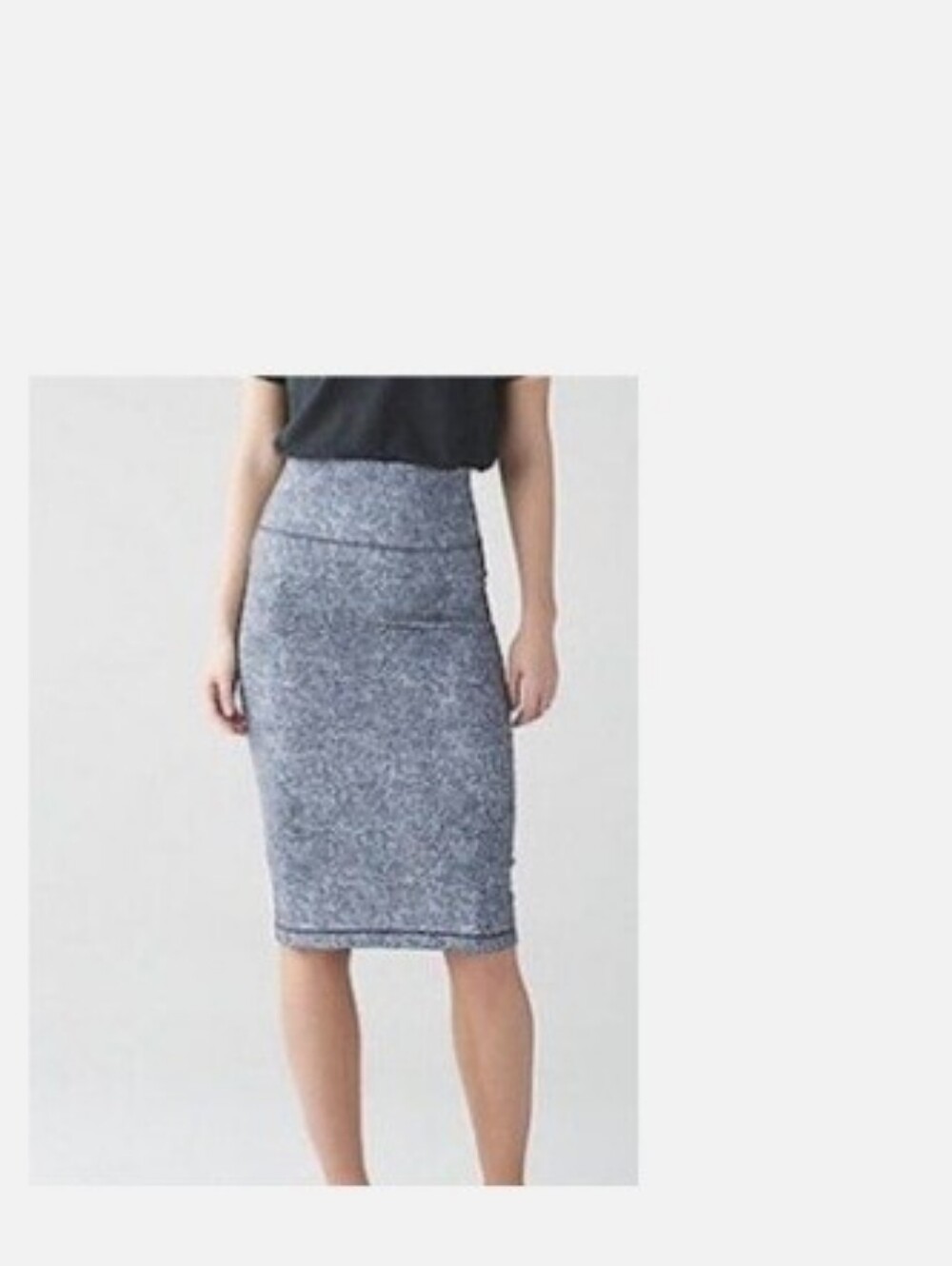 Lululemon Tube and From Skirt Rio Mist Black Heathered Grey Pencil Midi